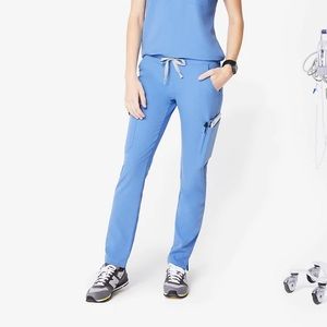 Figs ceil blue Yola skinny scrub pants